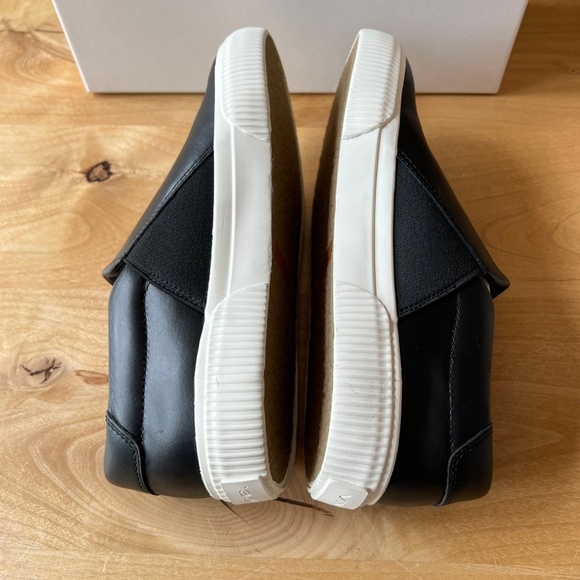 VINCE KNOX BLACK LEATHER SLIP ON SNEAKERS PLATFORM NIB 7.5 MINIMALIST MODERN - Picture 8 of 11